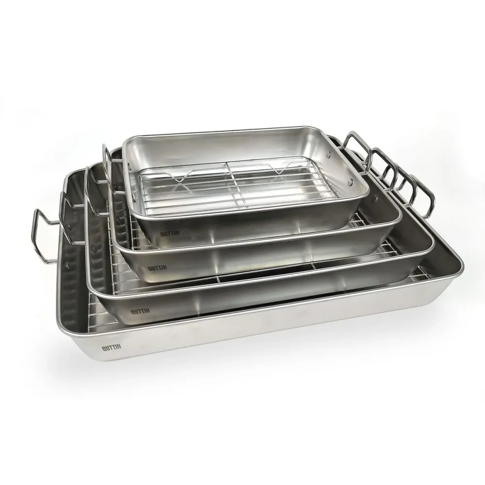 Vassoio da Forno Quttin Argentato 40,7 x 31,7 x 5,5 cm (12 Unità)