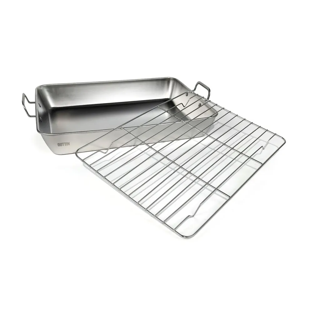 Vassoio da Forno Quttin Argentato Acciaio 30 x 24 x 5,5 cm (12 Unità)