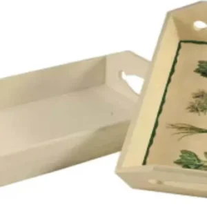 RAYHER - 2 PEZZI - SET DI VASSOI LEGNO 27X17CM E 31X20CM