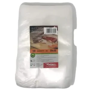 Reber 6723 N N Sacchetti Goffrati per Sottovuoto, 20x30 cm, 105 Micron, Anti-UV, 100Pz, Trasparente, Plastica