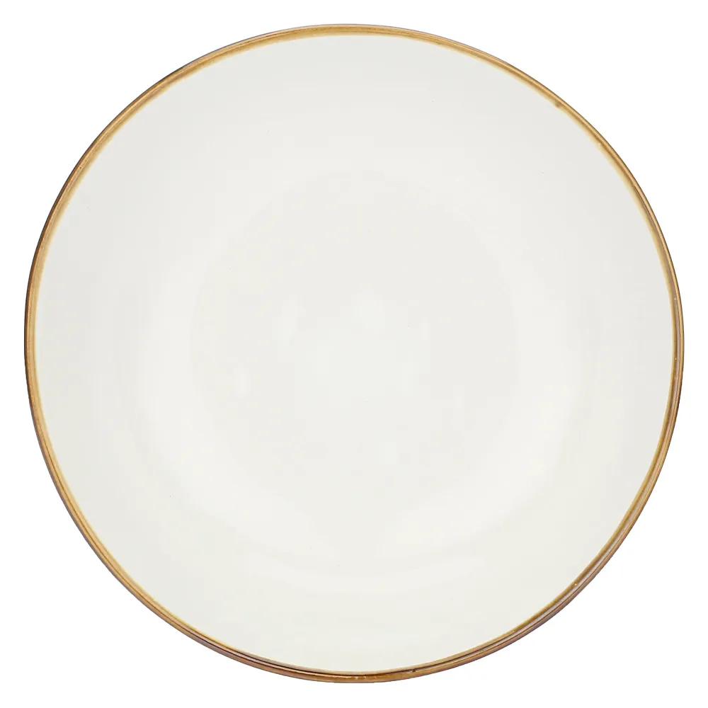 ROSE & TULIPANI Concerto Piatto Fondo Avorio 21cm Set 4 Pezzi Stoneware