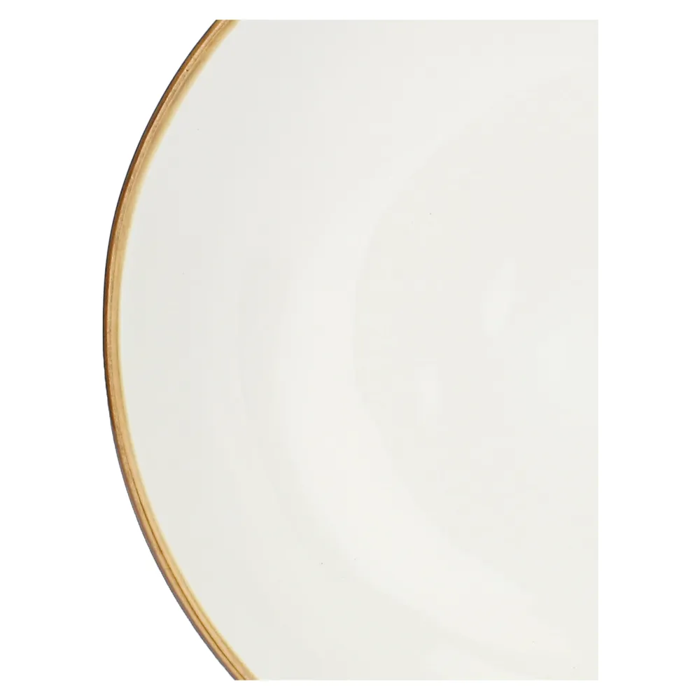 ROSE & TULIPANI Concerto Piatto Fondo Avorio 21cm Set 4 Pezzi Stoneware