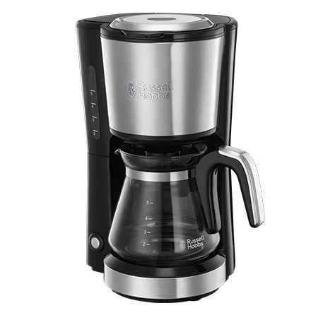 Russell Hobbs 24210-56 Macchina da caffè filtro – 5 tazze, 0,6 l, filtro permanente, nero/acciaio inossidabile