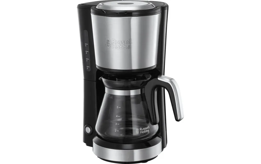 Russell Hobbs 24210-56 Macchina da caffè filtro – 5 tazze, 0,6 l, filtro permanente, nero/acciaio inossidabile