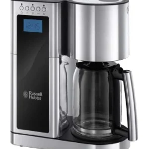 Russell Hobbs Macchina per caffè filtro – 10 tazze, 1,25 l, caraffa, nero/acciaio inossidabile