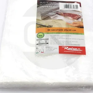 Sacchetti 20x30 cm, 50 pezzi, Goffrati, Sottovuoto e Cottura, Universali, Filtro UV