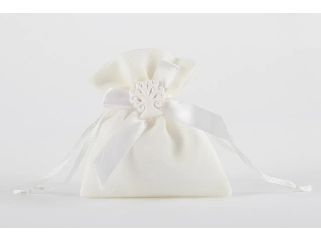 Sacchetto albero vita bianco 11x12 51332