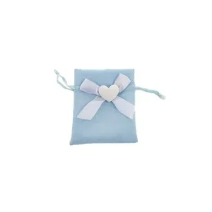 Sacchetto cotone cuore cel.8x10cm 52458