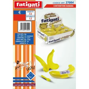 Salva banane plastica gialla con cucchiaino- Fatigati