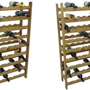 2 Pezzi Porta Bottiglie cantinetta Legno Marrone 54 posti per Vino Cantina enoteca Bar casa Cucina ripostiglio Savino Fior...