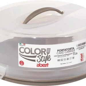 Scatola per torta D30cm H15 coperchio trasparente, base bianca (senza borsa del ghiaccio)