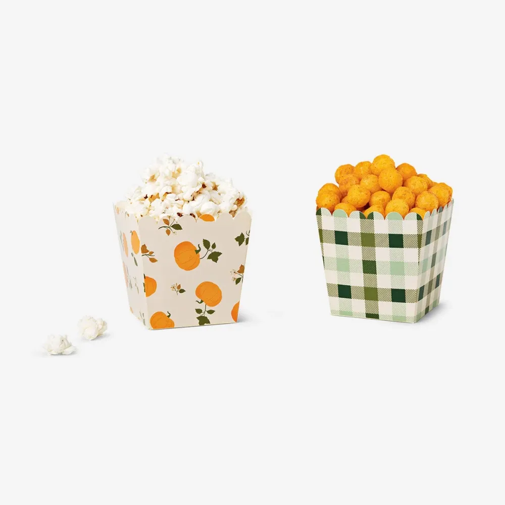 Scatole Snacks con zucca e stampa quadretti - 4 pz