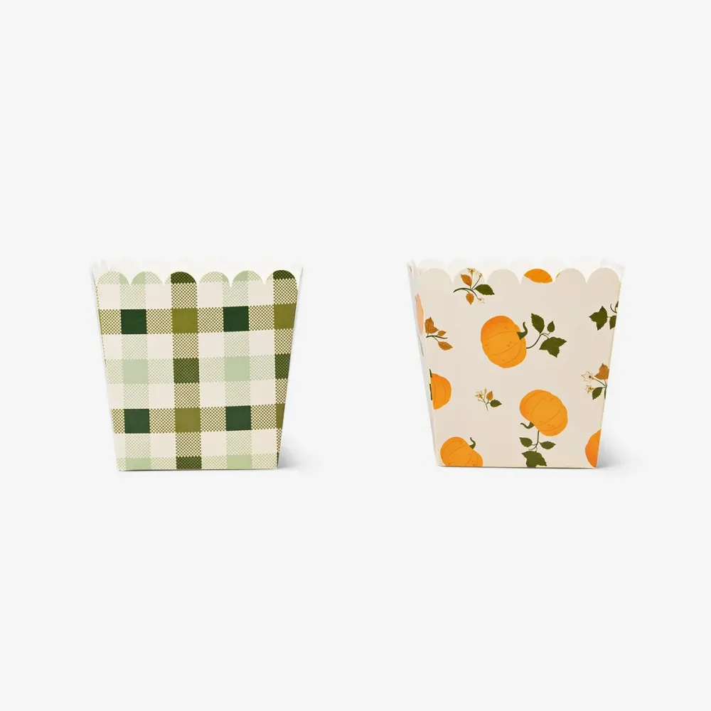 Scatole Snacks con zucca e stampa quadretti - 4 pz
