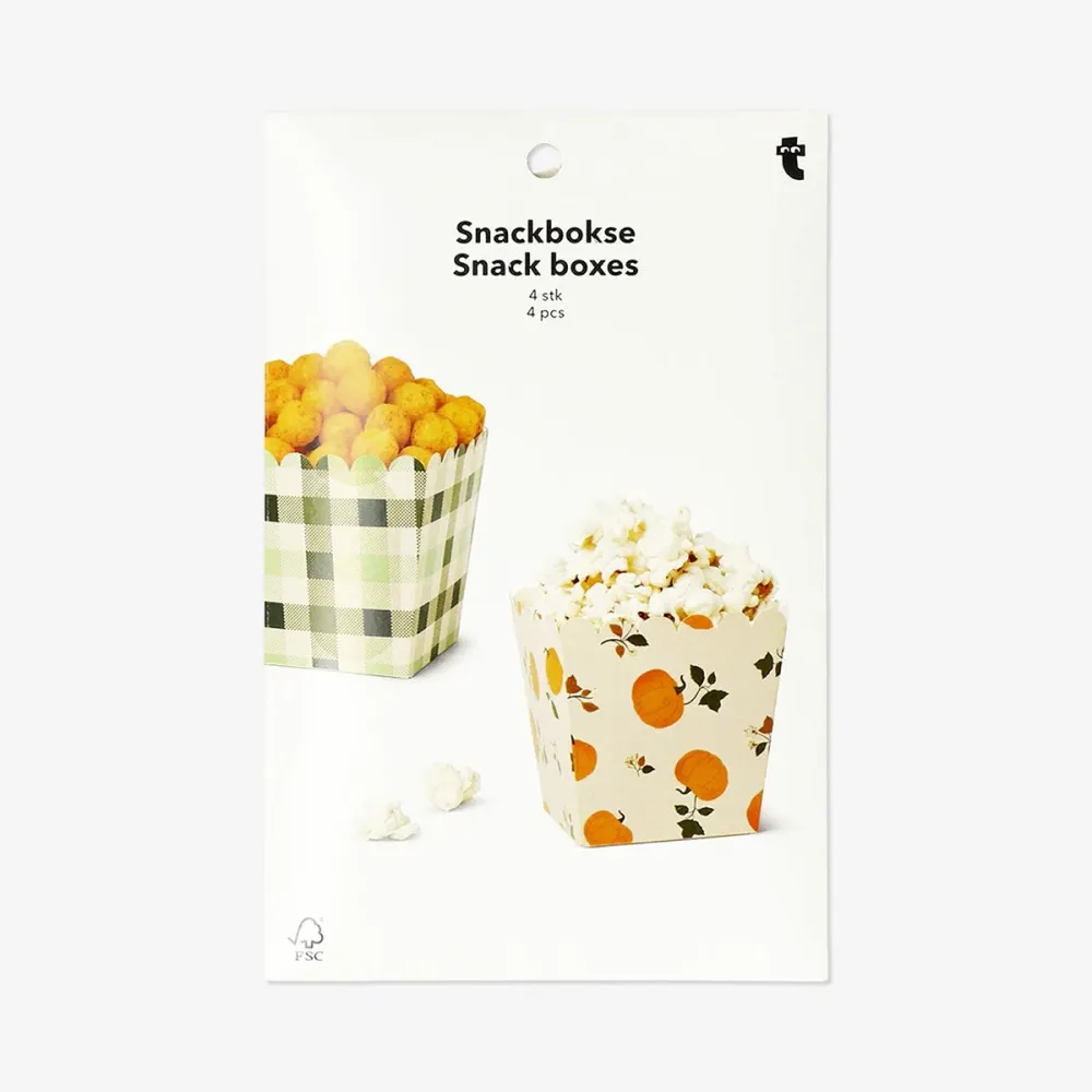 Scatole Snacks con zucca e stampa quadretti - 4 pz