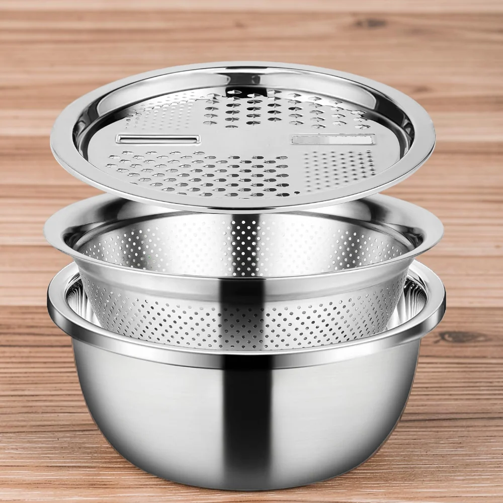 Scolapasta Acciaio Inox Ciotola Cucina Multifunzionale