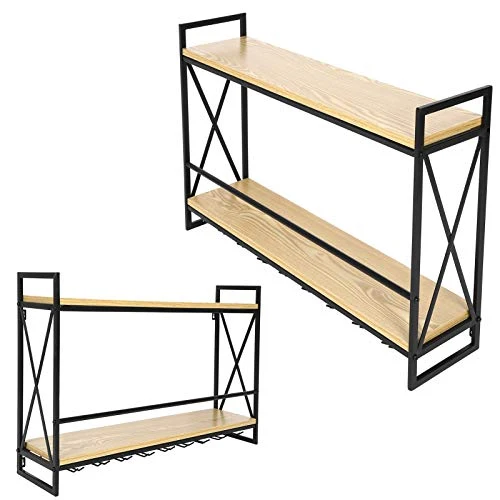 Sdfafrreg Mensola Legno, portabottiglie Industriale Parete, per Soggiorno Cucina
