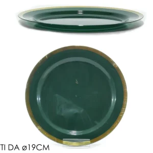 Servizio di piatti d.19cm verde scuro con bordo set da 6 piatti
