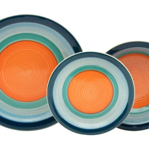 Servizio Piatti 18 Pezzi Stoneware Collection Creek Azzurro