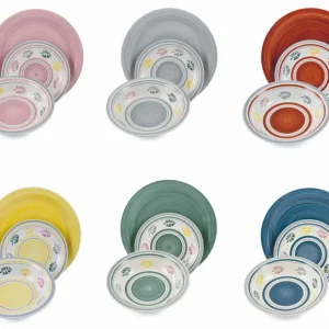 Servizio Piatti 18 Pezzi Stoneware Soriani Nantes Multicolor