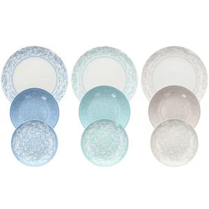 Servizio piatti porcellana moderno multicolor 6 persone, Celine - Tognana