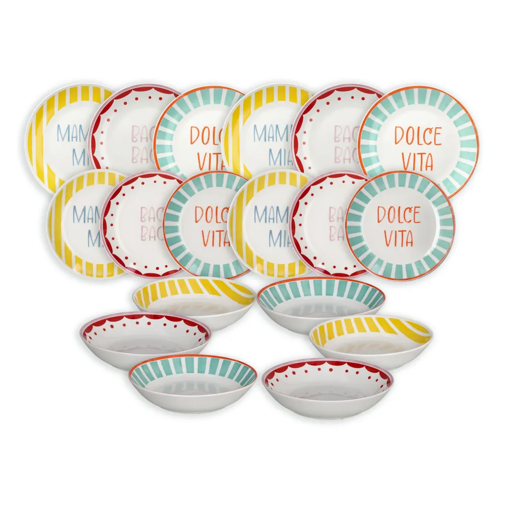 SERVIZIO PIATTI VIVA L'ITALIA ANDREA FONTEBASSO | porcellana | 18pz