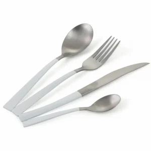 Servizio Set di Posate 24 Pezzi Acciaio Villa d'Este Home Tivoli Inverse Argento/Bianco