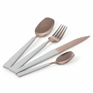 Servizio Set di Posate 24 Pezzi Acciaio Villa d'Este Home Tivoli Copper Bianco