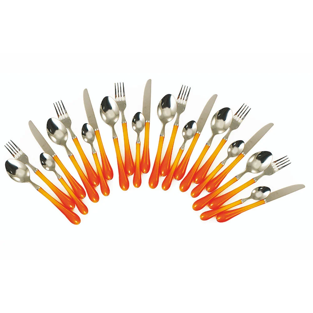 Servizio Set di Posate 24 Pezzi Acciao Inox Villa d'Este Goccia Arancio
