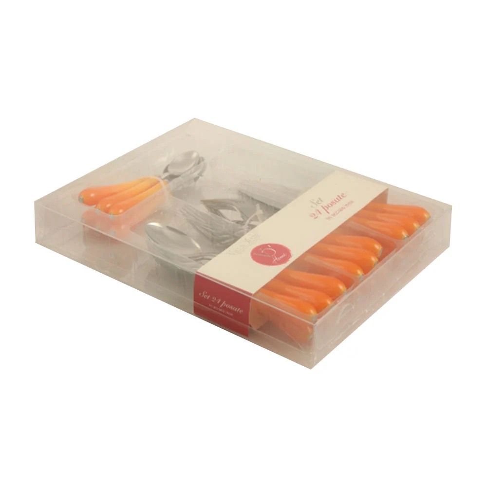 Servizio Set di Posate 24 Pezzi Acciao Inox Villa d'Este Goccia Arancio