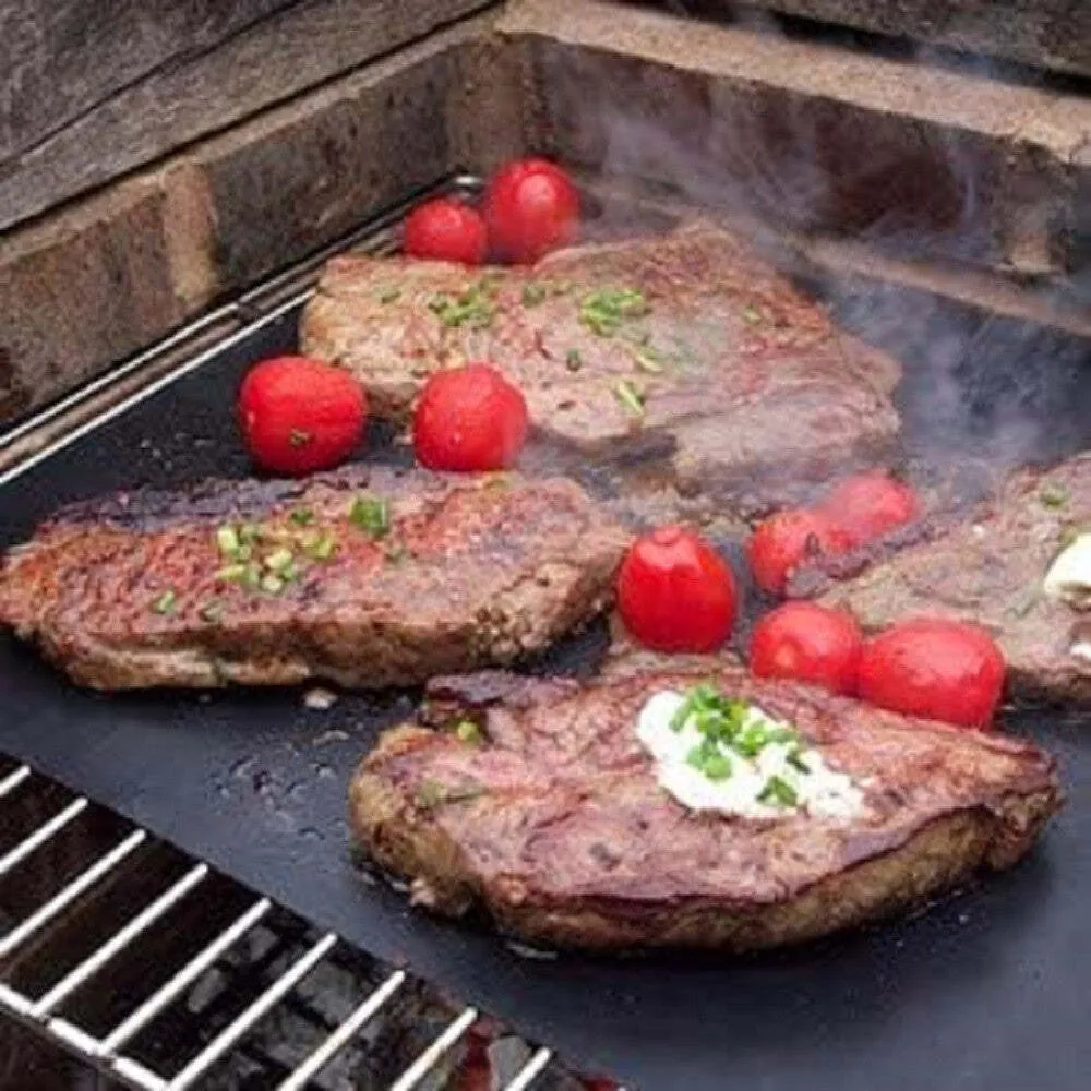 Set 6pz Tappetini Teflon Per Griglia Barbecue 40x33 Cm Riutilizzabili 7823804