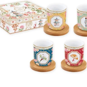 Set 4 Bicchierini Espresso 110ml con piattino Jado | Rohome