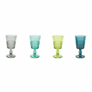 Set 6 Calici Ø8,4x17 cm Vetro Villa d'Este Home Tivoli Pixel Multicolor