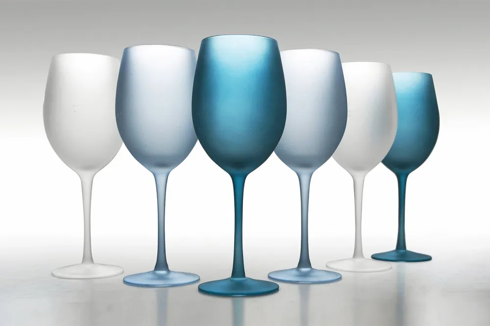 Set 6 Calici Frosted Vetro 550 ml Villa d'Este Home Tivoli Blue Dream