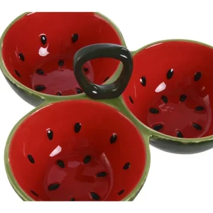 Set ciotola anguria verde gres porcellana composto da 3 ciotole 23x22x10,5cm