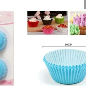 Set 2 Confezioni Da 50 Pirottini Carta 10cm Celesti Cupcake Tortine Muffin 56135