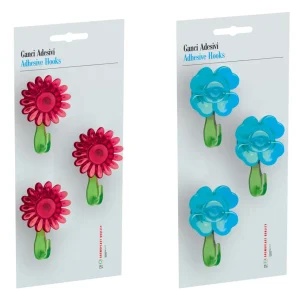 SET 3 GANCI ADESIVI AD 1 POSTO 3 PZ fantasia Quadrifoglio