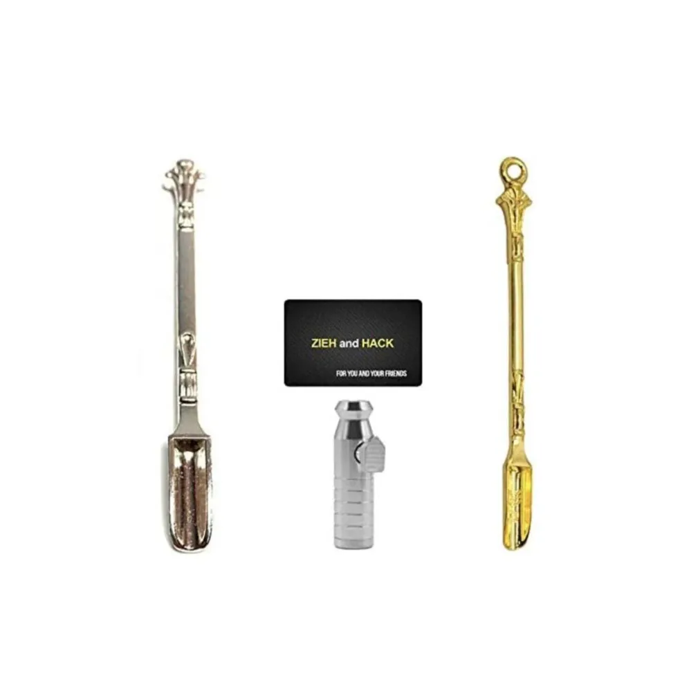 Set di Mini-Cucchiaini (85mm) – Argento & Oro incluso Dosatore & Carta di Taglio