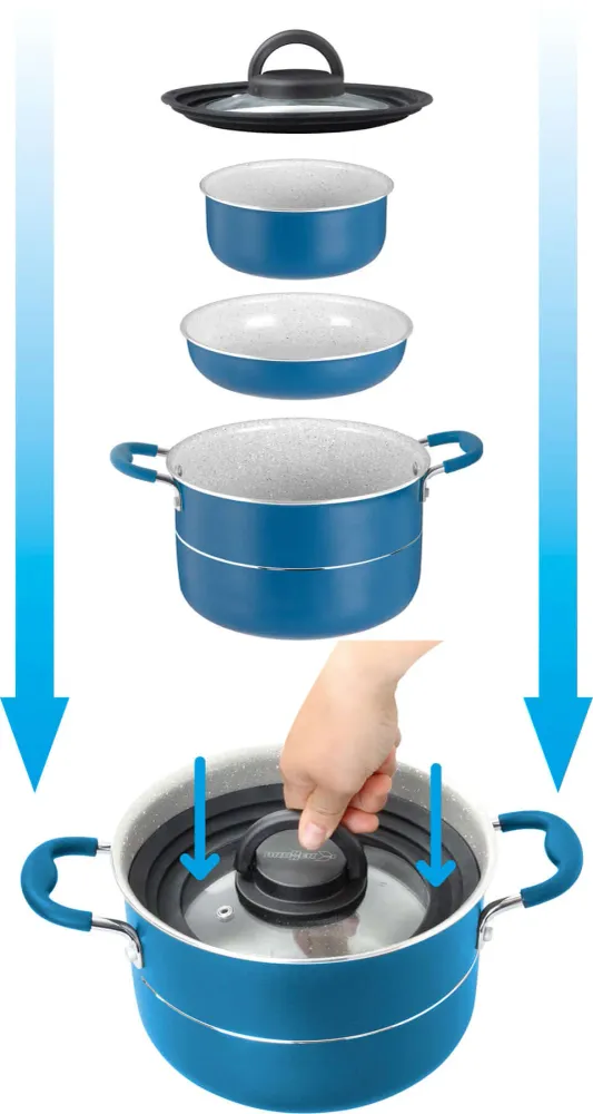 Set pentole da campeggio Brunner Carezza 7+1 Ø22