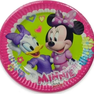 Set 24 Pezzi Piatti Usa E Getta Piatto 19.5 Cm Minnie Paperina Disney Land 613