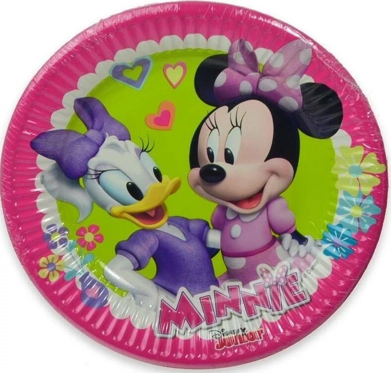 Set 24 Pezzi Piatti Usa E Getta Piatto 19.5 Cm Minnie Paperina Disney Land 613
