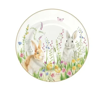 Set 6 piatti frutta/dolce porcellana, 19 cm. Collezione Happy Easter di Easy Life.