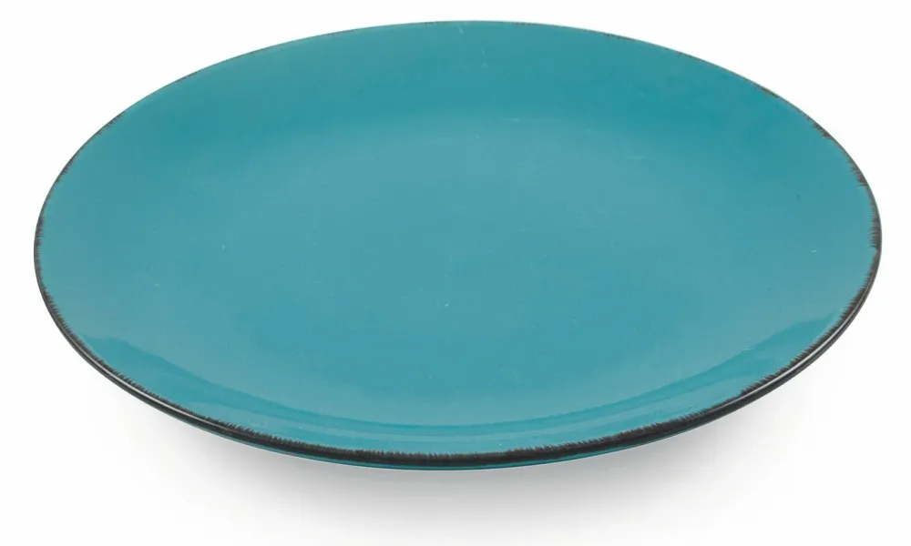 Set 6 Piatti Piani Ø27x3 cm Gres Villa d'Este Home Tivoli Baita Glazed Turchese