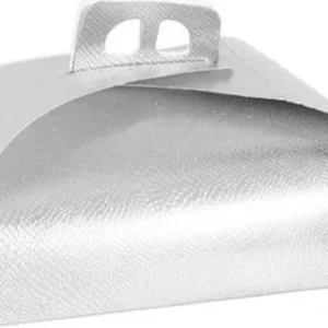 Set 3 Pz Scatola Porta Torta Argento 29x29cm Dolci Pasticceria Festa Party 58013
