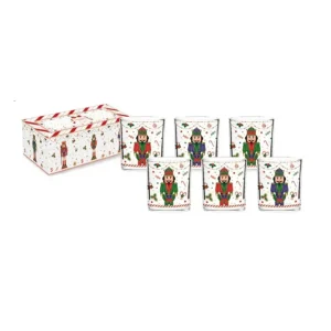 Set sei bicchieri vetro con scatola regalo. Capacità 250 ml. Collezione Nutcracker twist di Easy Life.