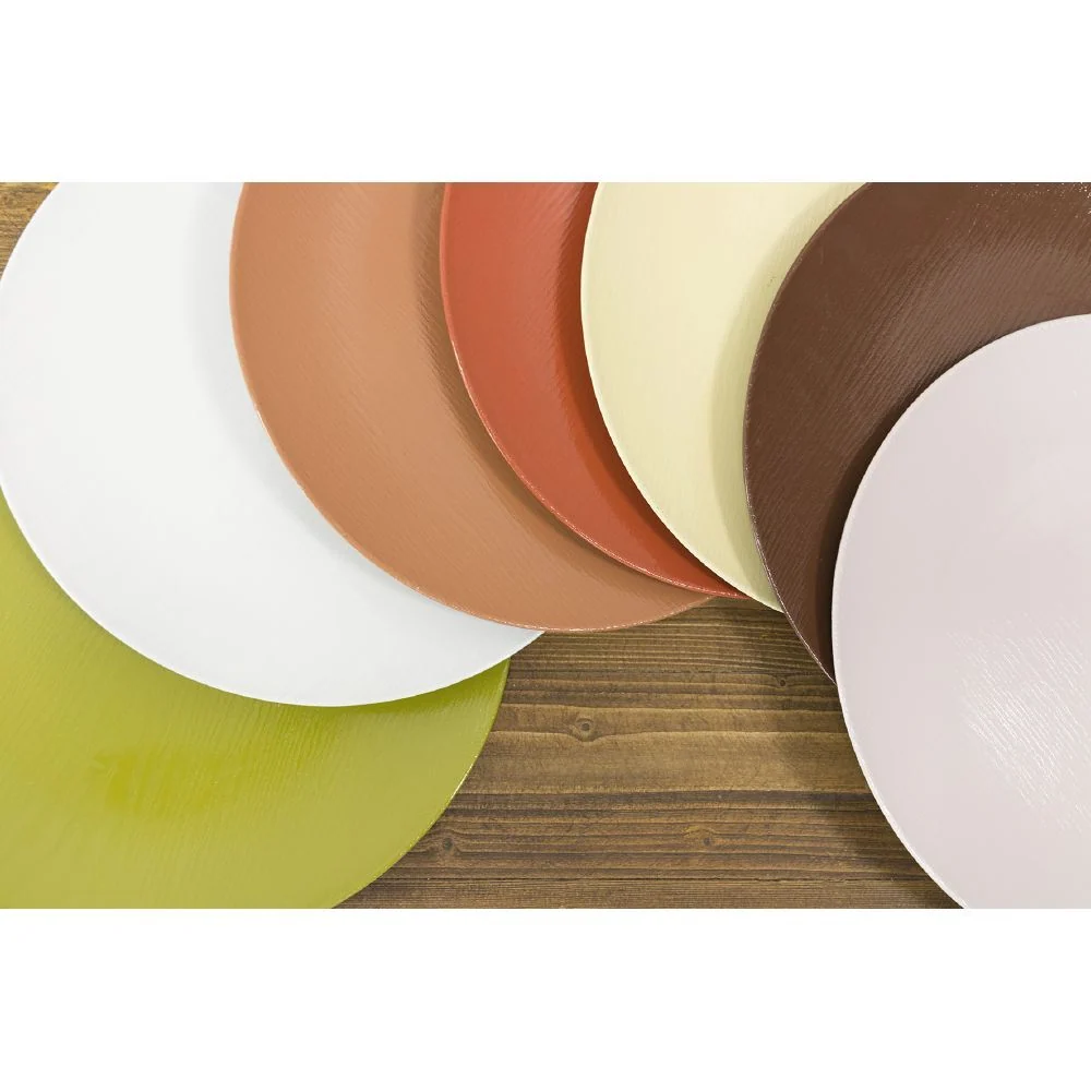 Set 6 Sottopiatti Plastica Ø 33cm Villa d'Este Wood Senape