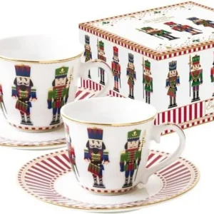 Set 2 tazzine da caffè con piattino Nutcrackers