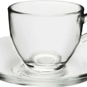 Set 6 Tazzine caffè con Piatto Vetro Pasabahce 66929
