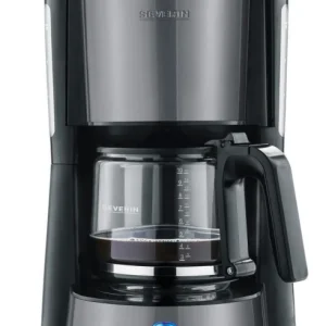 Severin Macchina da caffè filtro KA9572 – 10 tazze, 1,2 l, caraffa, nero/argento, 23,5 × 33,8 × 27 cm