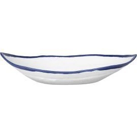 Show Plate Piatto Barca Cm.36 Melamina Bianco/blu