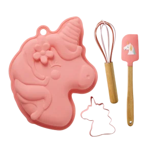 Silicone Stampo da forno - Corallo - Unicorn Love Theme - Set di 4